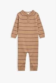 Organically Grown Cotton Stripe Knit Jumpsuit