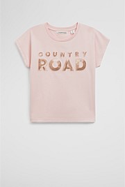 Organically Grown Cotton Sequin Logo T-Shirt