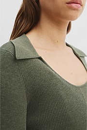 Australian Merino Wool Silk Collared Knit