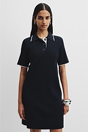 Rib Knit Polo Dress