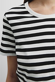 Australian Cotton Stripe Short Sleeve Cotton Slub T-Shirt