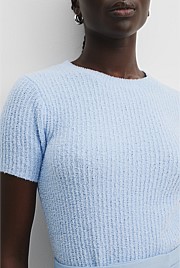 Organically Grown Cotton Boucle Knit T-Shirt