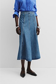 Panelled Denim Skirt