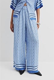 Pull-On Cupro Print Pant