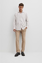 Relaxed Fit Textured Multi Stripe Shirt