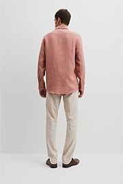 Tailored Fit Organically Grown Linen Puppytooth Shirt