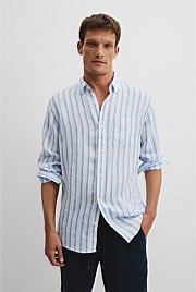 Regular Fit Organically Grown Linen Stripe Shirt