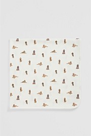 Organically Grown Cotton Puppy Print Blanket