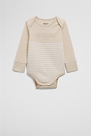 Organically Grown Cotton Stripe Long Sleeve Heritage Bodysuit