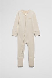 Organically Grown Cotton Stripe Rib Jumpsuit