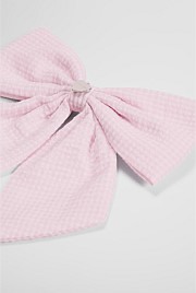 Large Gingham Bow Clip
