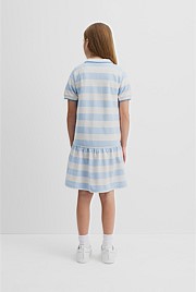 Organically Grown Cotton Stripe Polo T-Shirt Dress