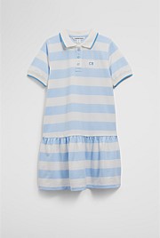 Organically Grown Cotton Stripe Polo T-Shirt Dress