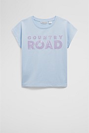 Organically Grown Cotton Sequin Logo T-Shirt