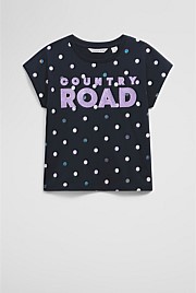 Organically Grown Cotton Sequin Logo T-Shirt