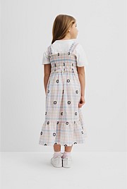 Organically Grown Cotton Blend Check Midi Dress