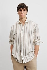 Relaxed Fit Textured Multi Stripe Shirt