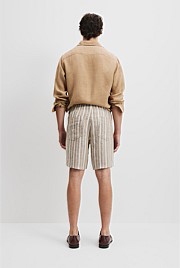 Organically Grown Linen Stripe Drawcord Short