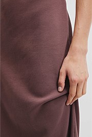 Australian Cotton Blend Mock Neck Rib Dress