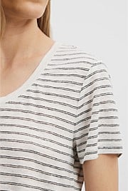 Stripe Linen Jersey T-Shirt