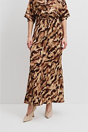 Print Pull-On Cupro Skirt