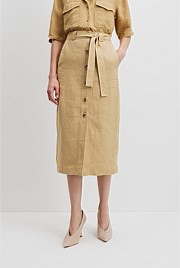 Organically Grown Linen Pencil Utility Skirt