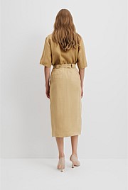 Organically Grown Linen Pencil Utility Skirt