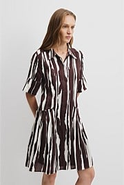 Print Tuck Pocket Mini Dress