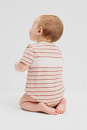 Organically Grown Cotton Stripe Heritage T-Shirt Bodysuit