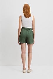 Organically Grown Linen Tuck Front Short