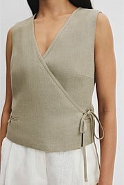 Organically Grown Linen Wrap Vest Top