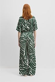 Print Pull-On Cupro Pant