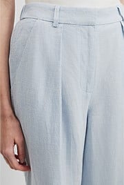 Organically Grown Linen Tuck Front Pant