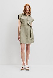 Organically Grown Linen Pocket Detail Dress