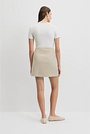 Organically Grown Linen Wrap Mini Skirt