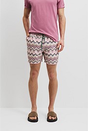 Recycled Polyester Blend Zigzag Swim Short