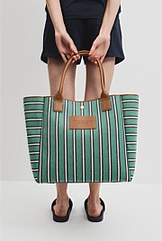 Verified Australian Cotton Stripe Canvas Tote