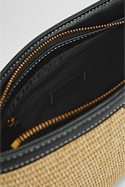 Branded Raffia Crossbody Bag