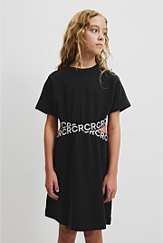 Teen Recycled Cotton Blend Logo Cut Out Dress