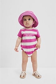 Organically Grown Cotton CR Est. 1974 Stripe Bodysuit