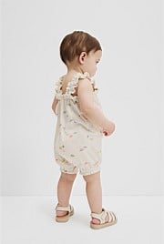 GOTS-Certified Organic Frill Strap Romper