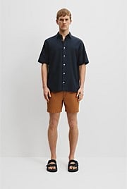 Relaxed Fit Good Earth Cotton Short Sleeve Oxford Shirt