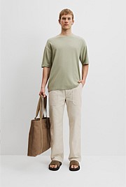 Relaxed Fit Cotton Blend Textured T-Shirt