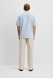 Relaxed Fit Good Earth Cotton Short Sleeve Oxford Shirt