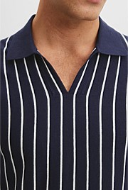 Cotton Silk Stretch Knit Polo