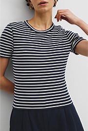 Australian Cotton Blend Crop Rib T-Shirt