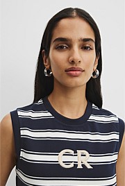 Australian Cotton Stripe Logo Tank Dress