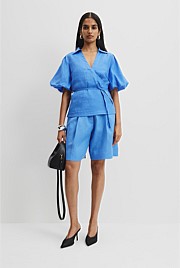 Wrap Ramie Blouse