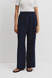 Organically Grown Linen Tuck Front Pant