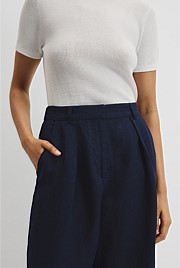 Organically Grown Linen Tuck Front Pant